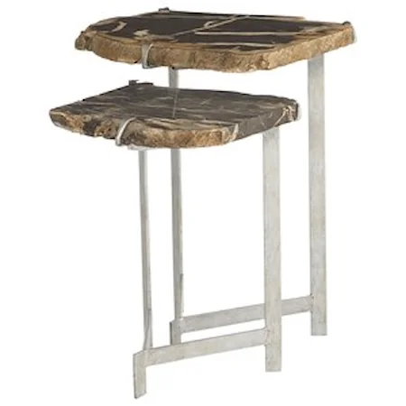 Nesting Tables with Petrified Wood Tops